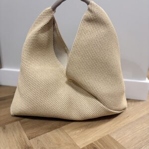 Miękka torba typu hobo z rafii naturalnej Capri - piaskowa