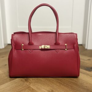 Miejska shopper bag ze skóry naturalnej Siena - czerwona